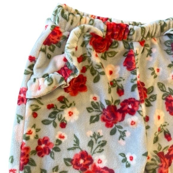 Little Lass fleece floral set of two two long sleeves buttons closure Girl 12M - Picture 12 of 13